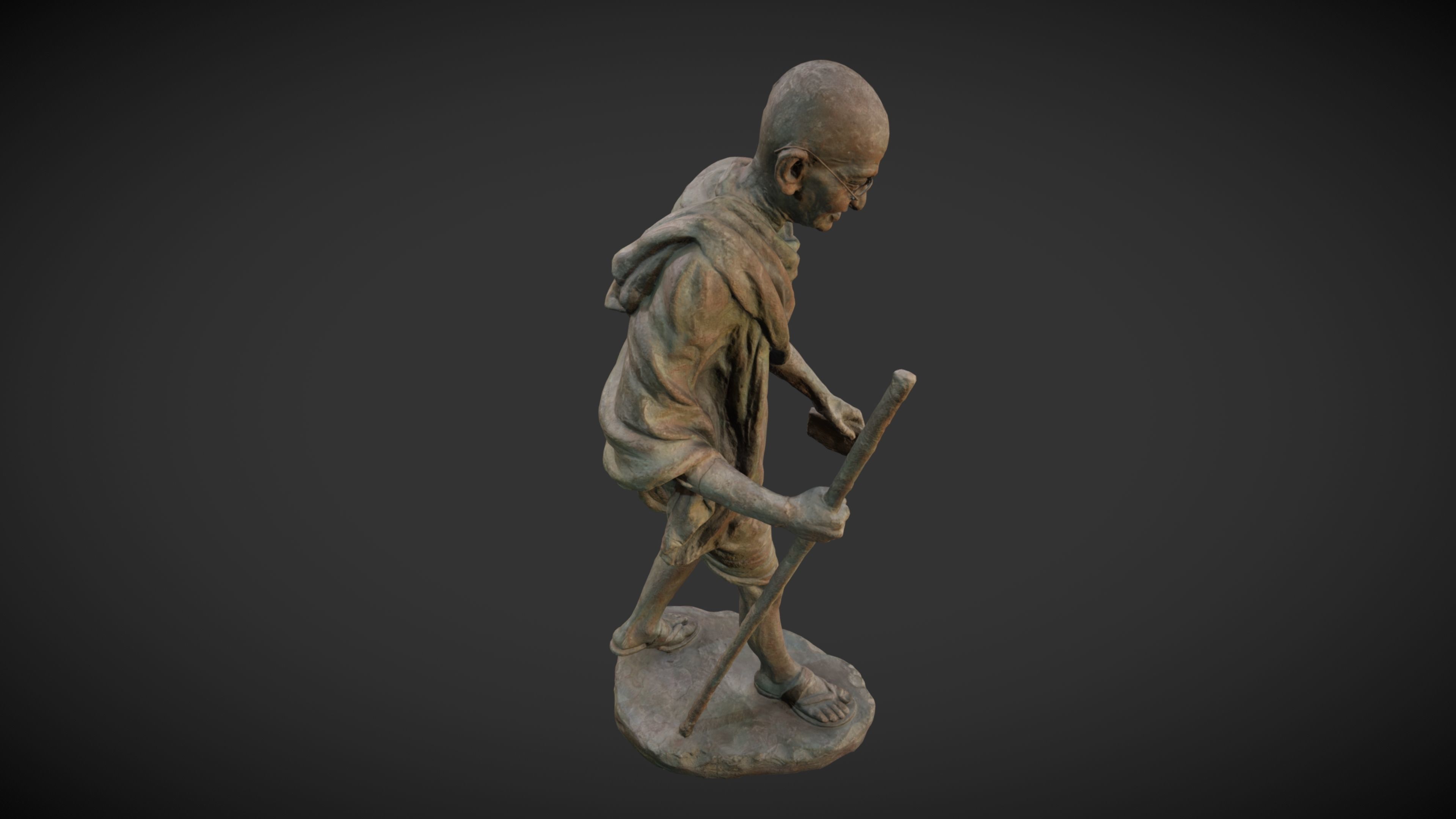 Gandhi by Wagh Sculptors v4 Low-poly 3D model_15