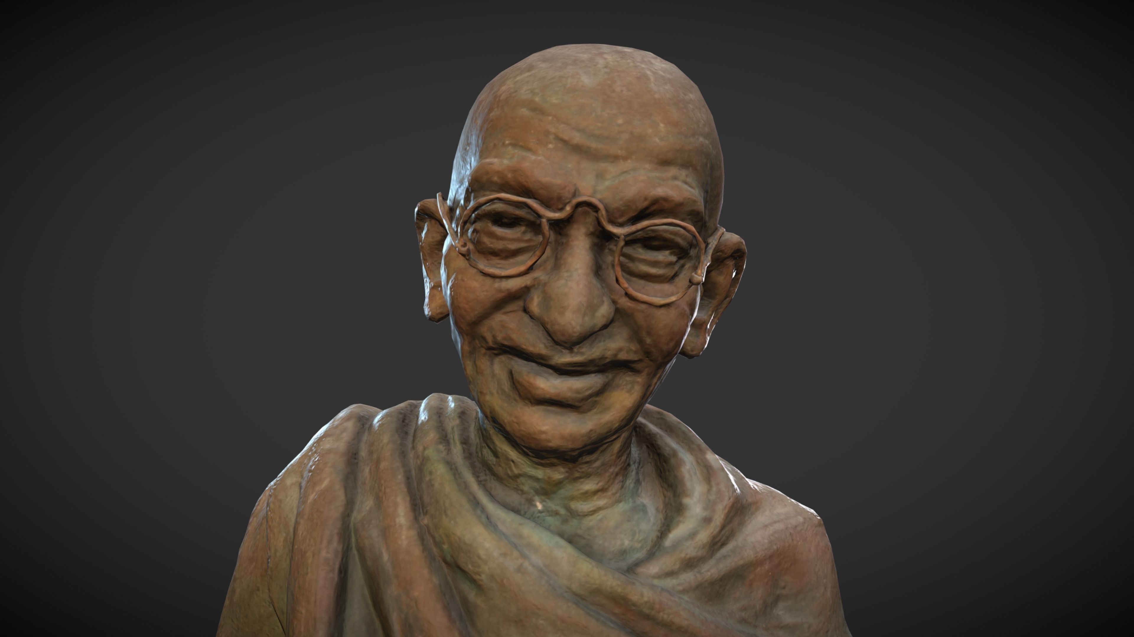 Gandhi by Wagh Sculptors v4 Low-poly 3D model_10