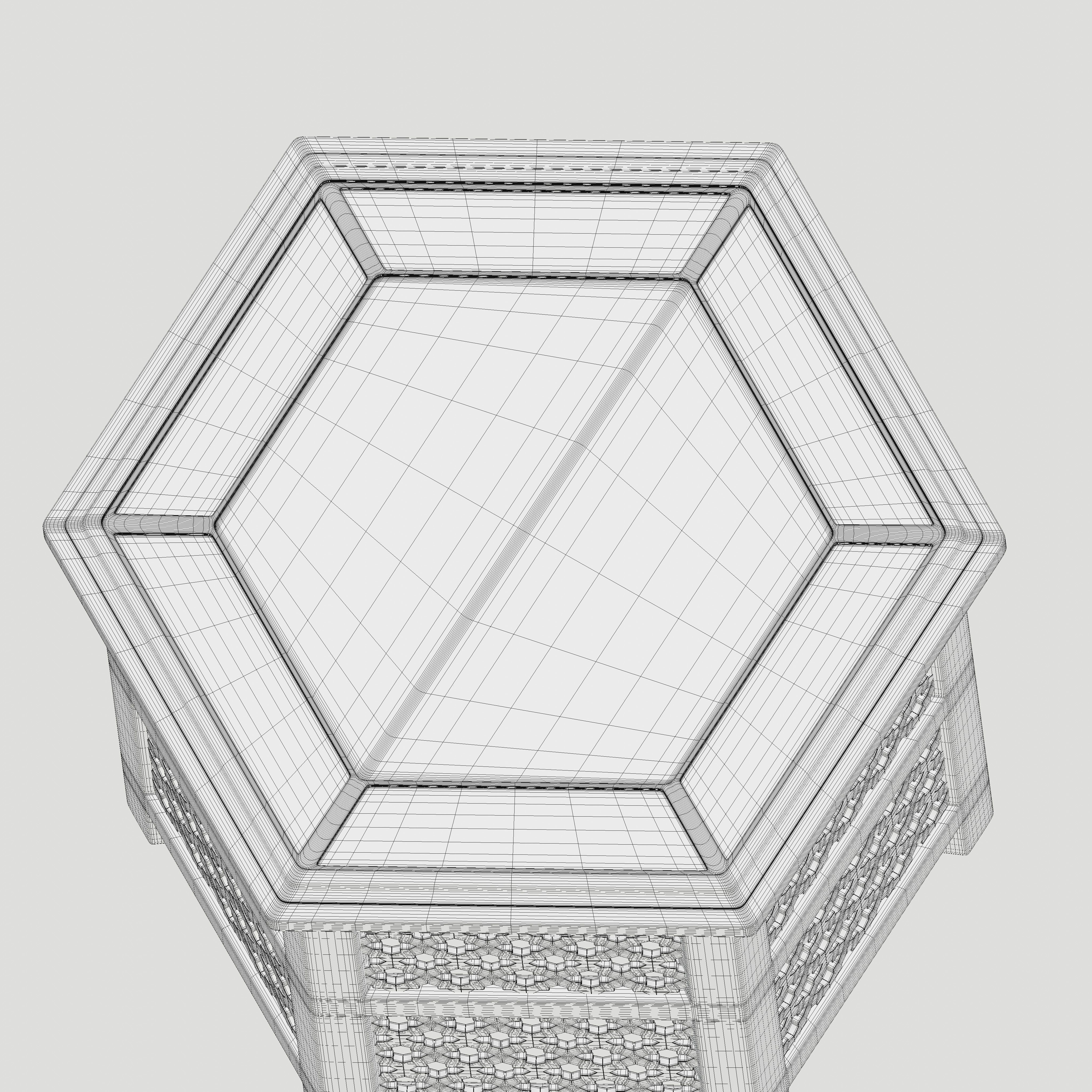 Hexagonal ornate Moroccan table 3D model_5