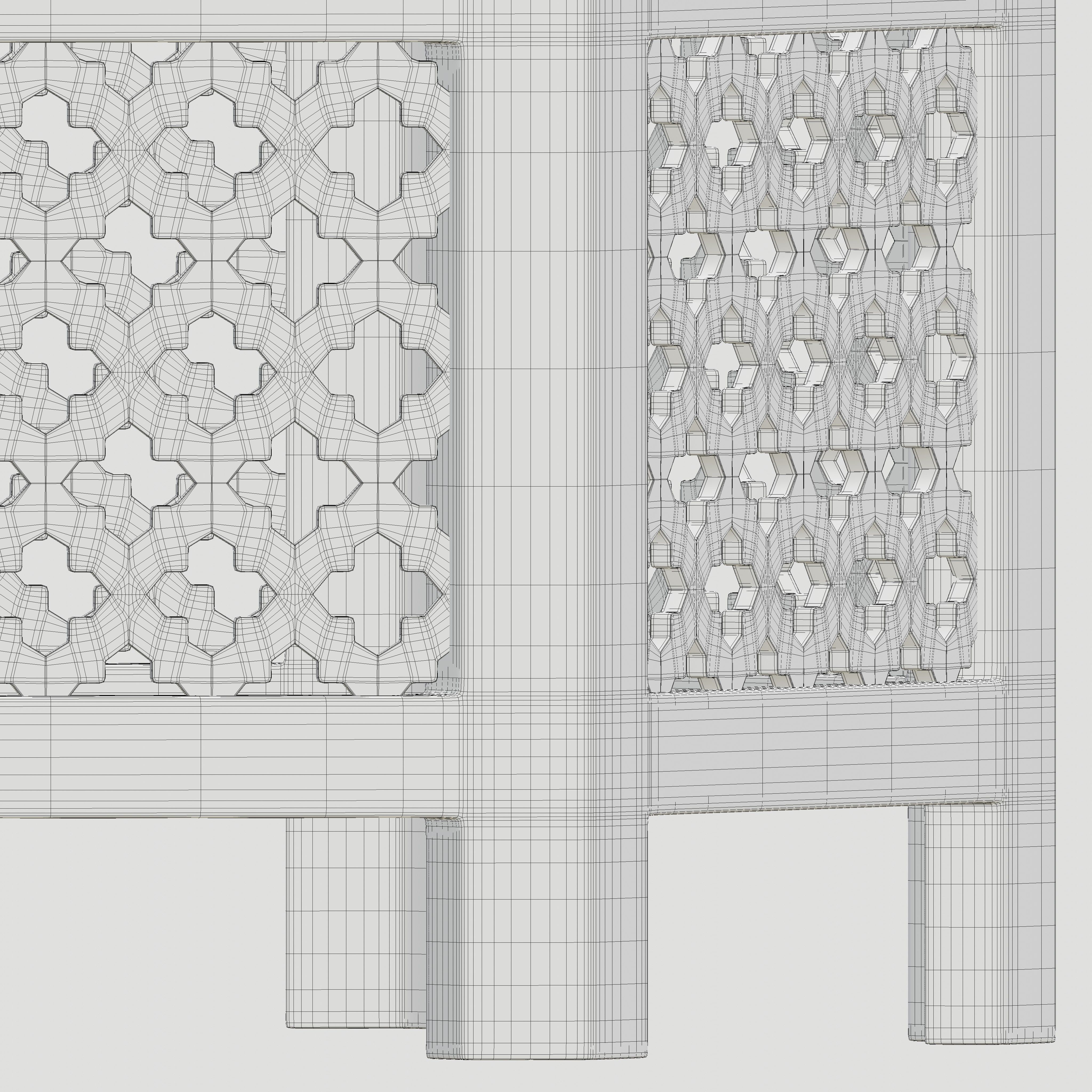 Hexagonal ornate Moroccan table 3D model_7
