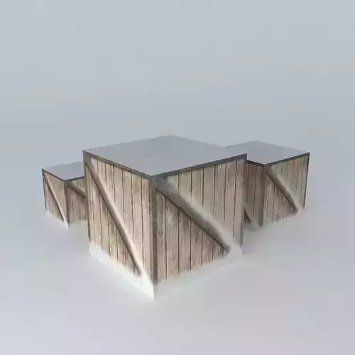 wood boxes snow
