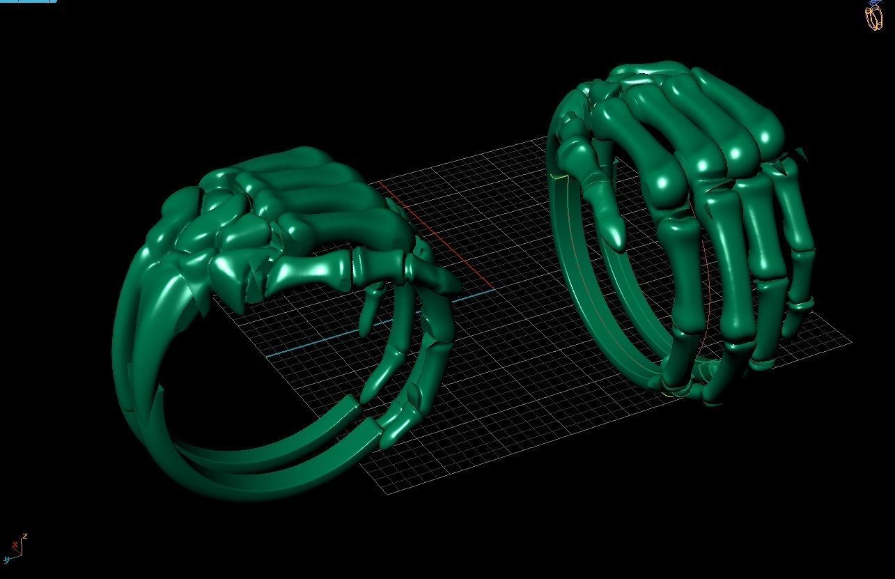 Skull hand ring 3D print model_1