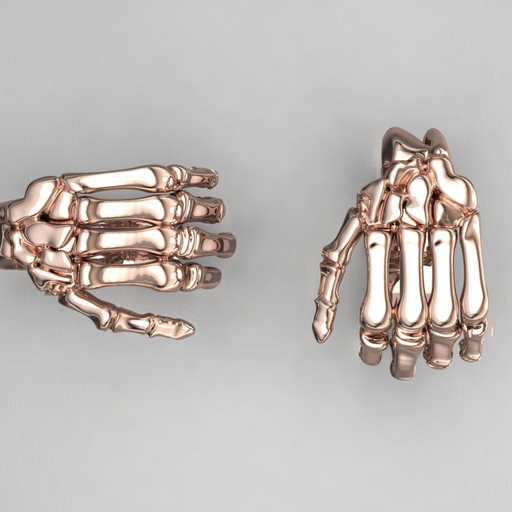 Skull hand ring 3D print model_2