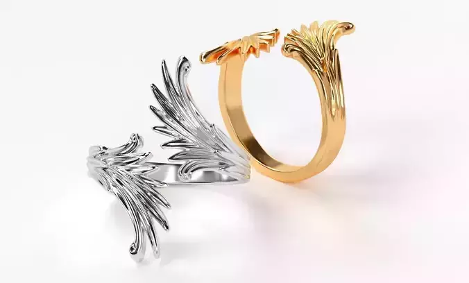 beautiful gold wings ring