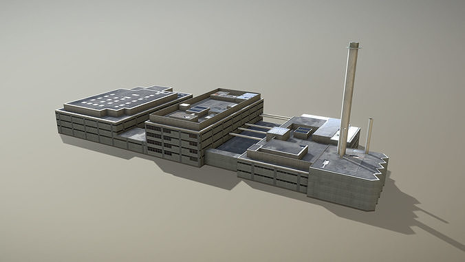 Plant LSZB Bern Factory Low-poly 3D model 3