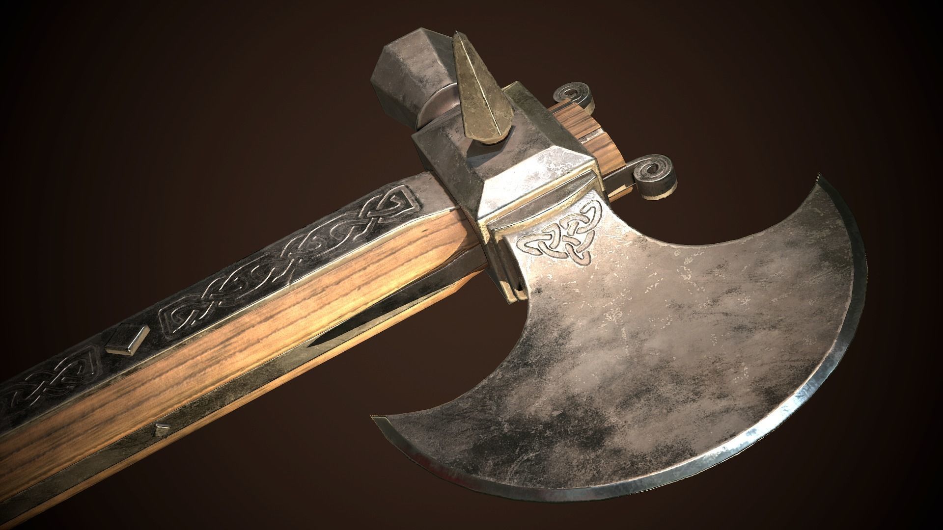 Battle Axe 01 Low-poly 3D model_1