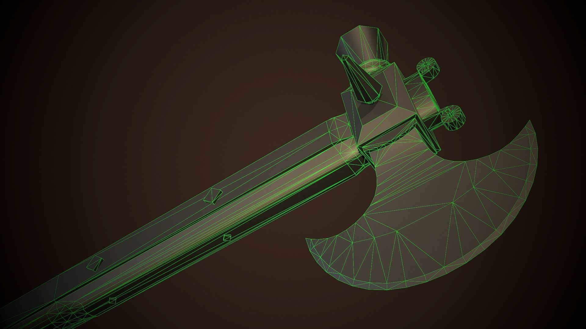 Battle Axe 01 Low-poly 3D model_15