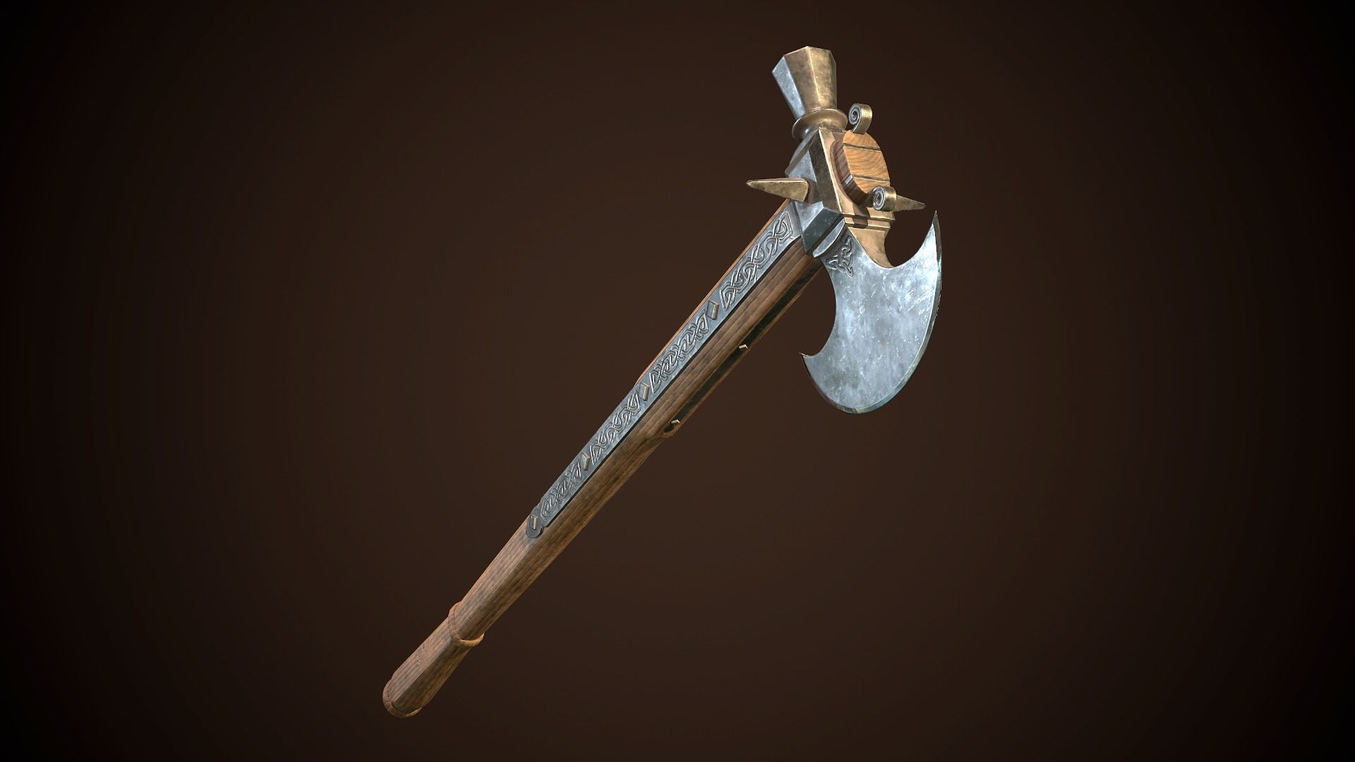 Battle Axe 01 Low-poly 3D model_6