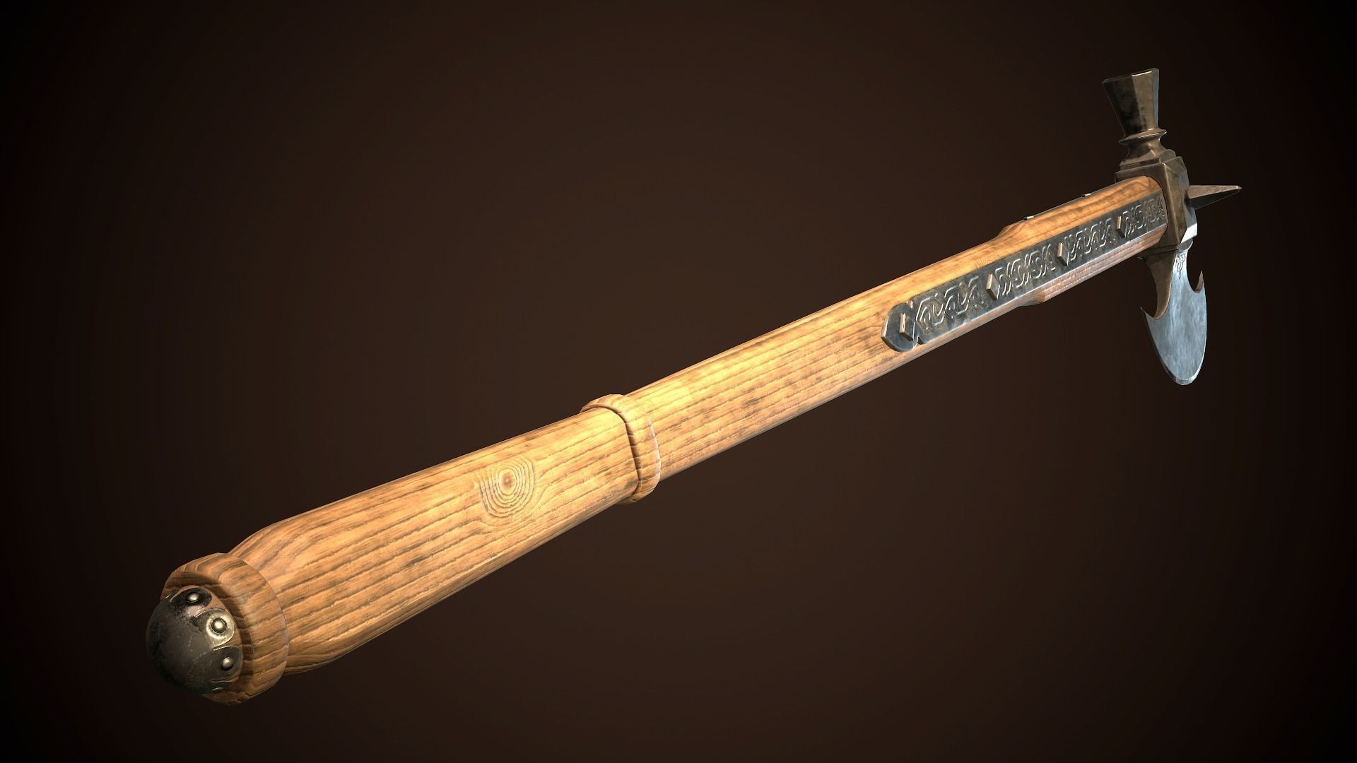 Battle Axe 01 Low-poly 3D model_7