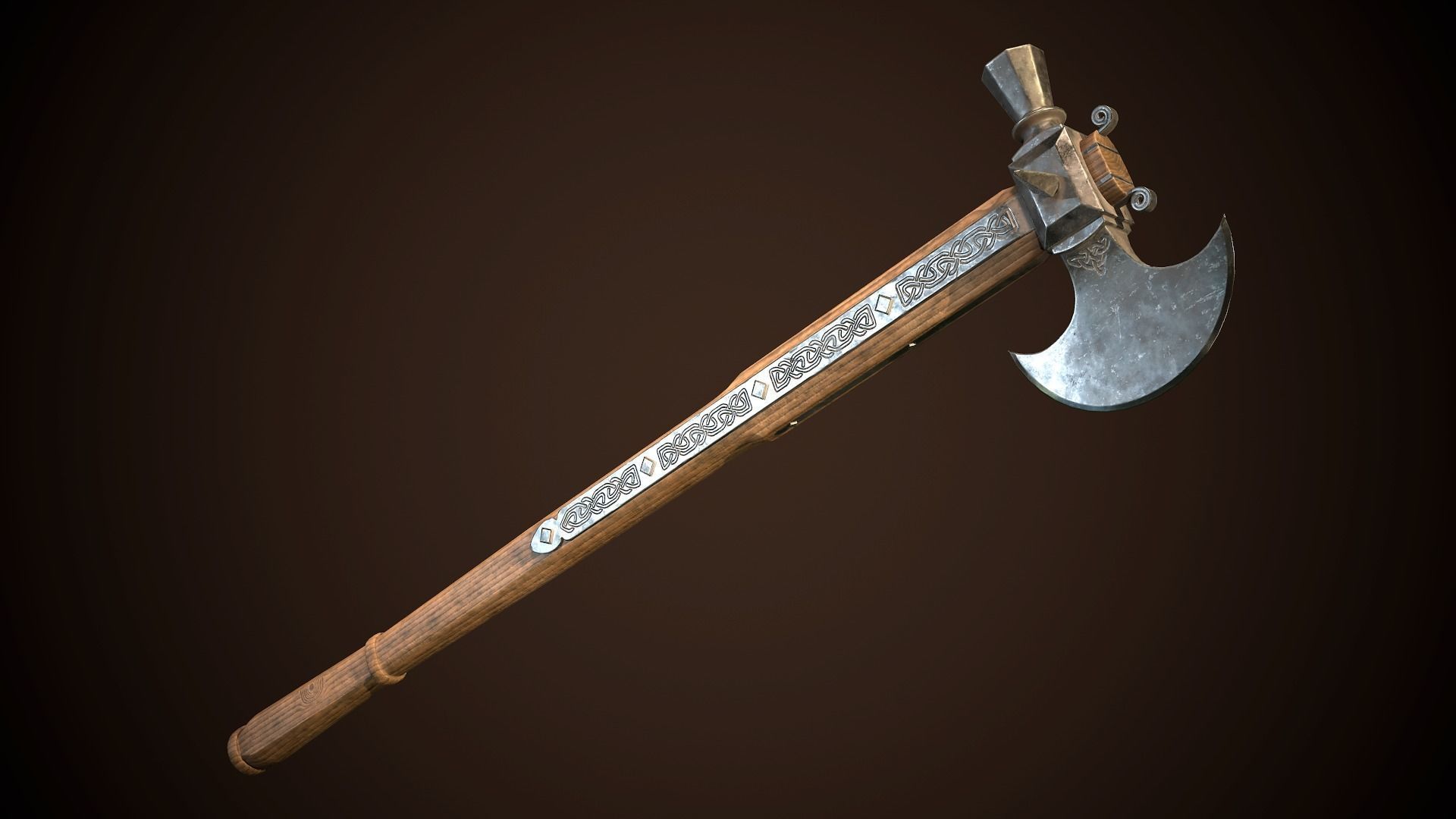 Battle Axe 01 Low-poly 3D model_5