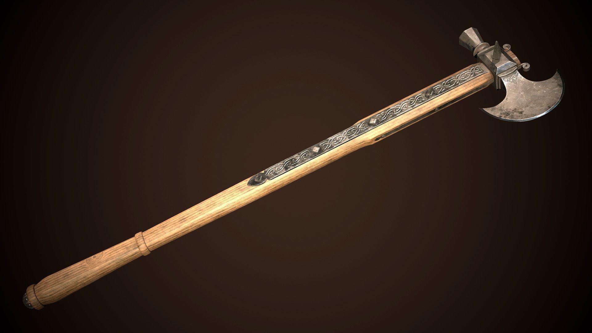 Battle Axe 01 Low-poly 3D model_4