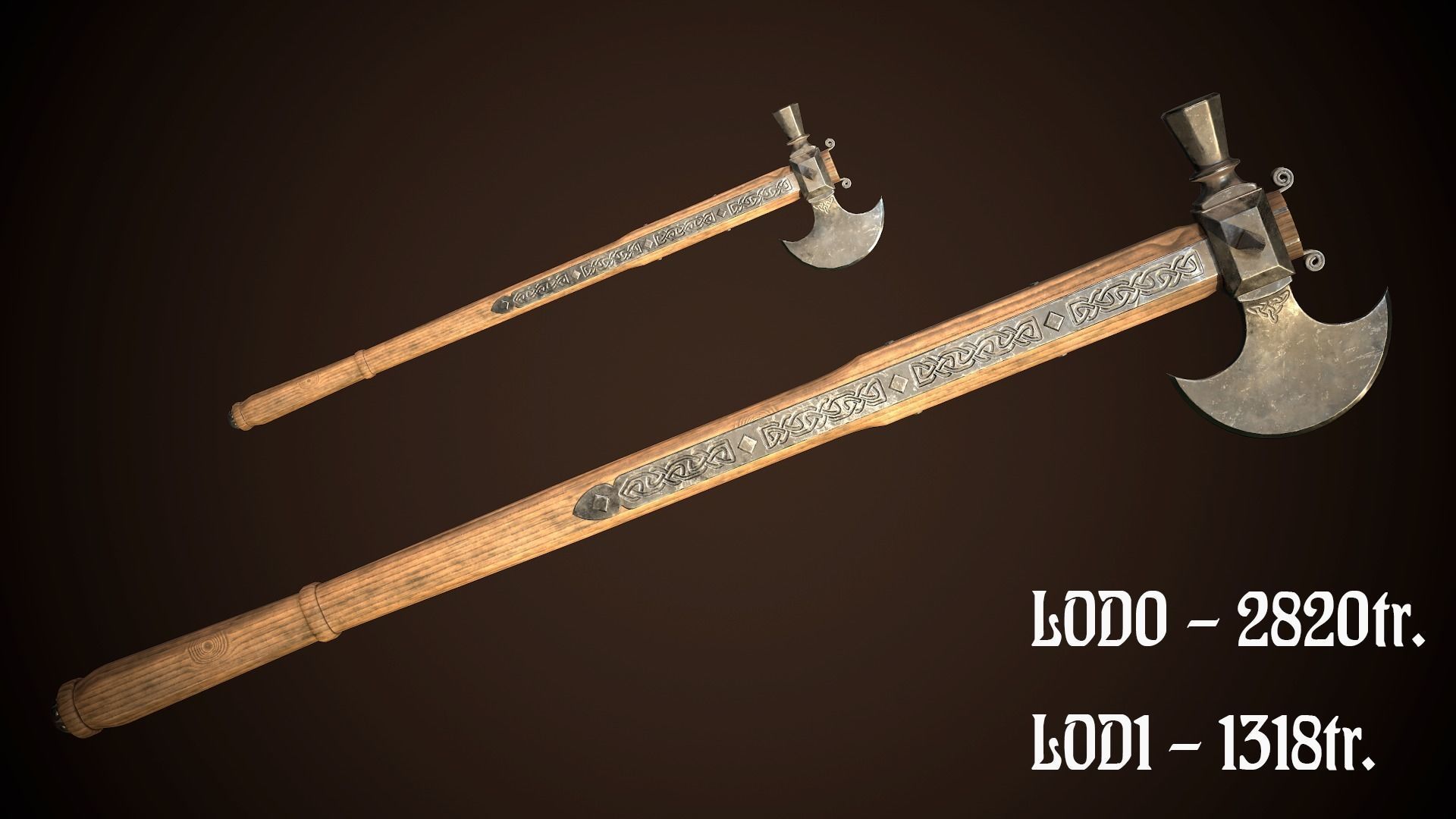 Battle Axe 01 Low-poly 3D model_12