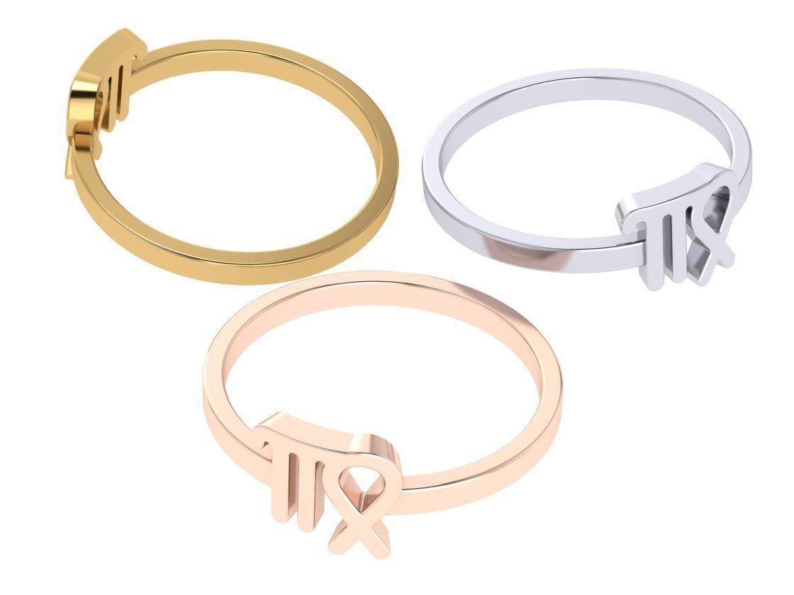 Virgo ring zodiac 3D print model_13