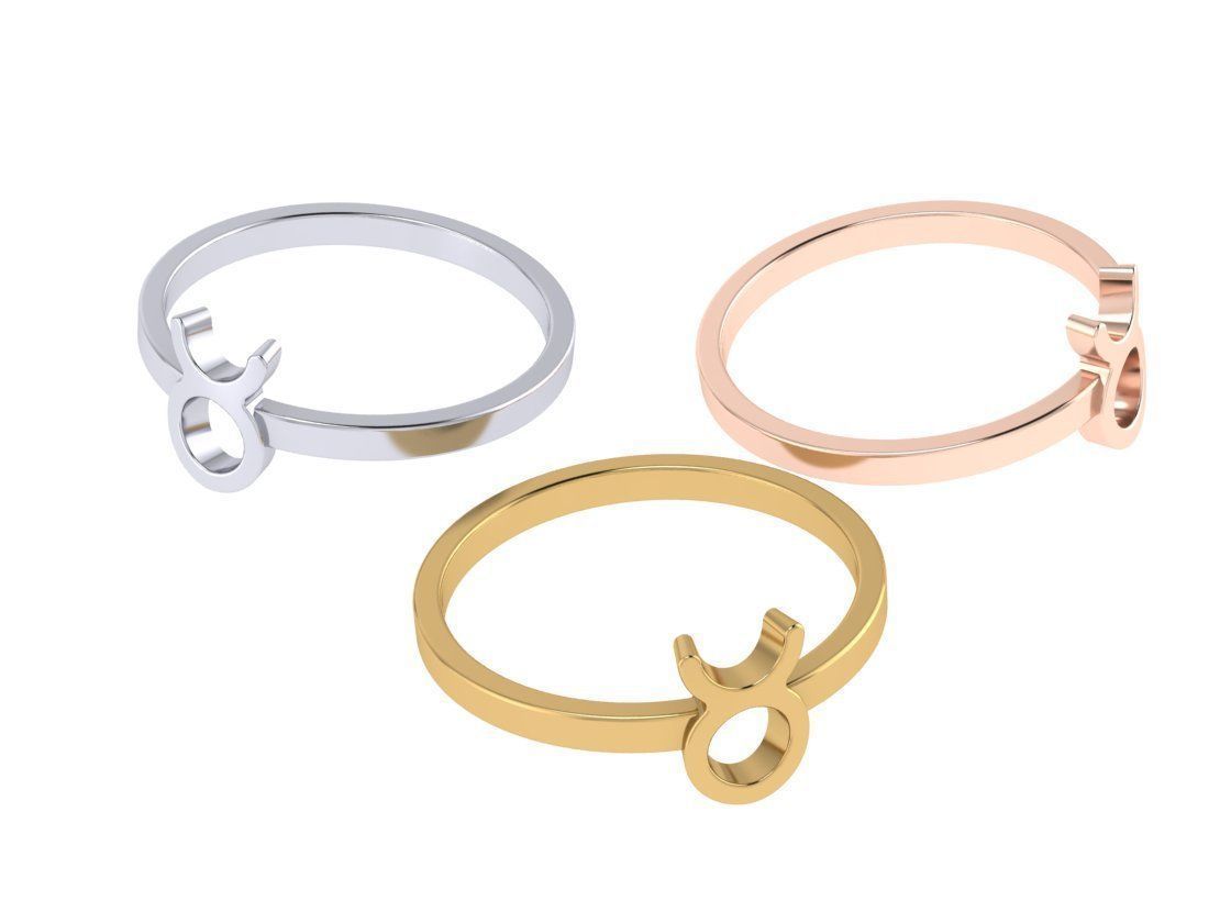 Taurus ring zodiac 3D print model_10