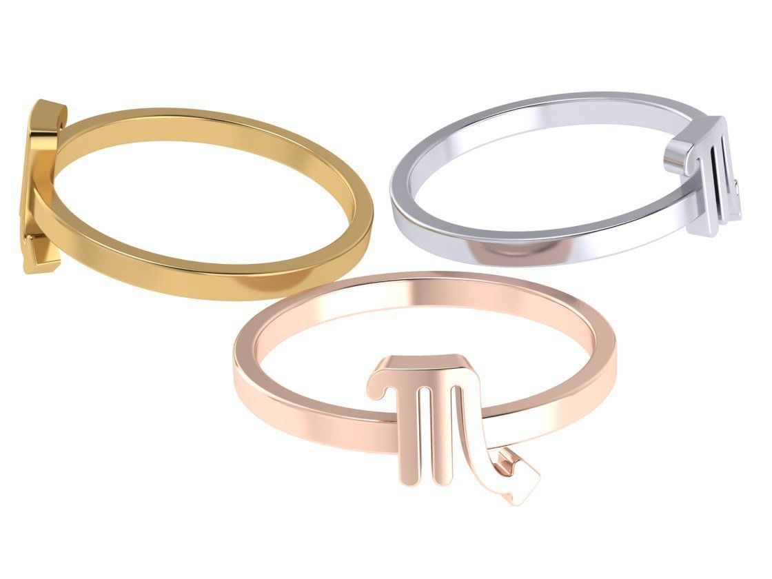 Scorpio ring zodiac 3D print model_10