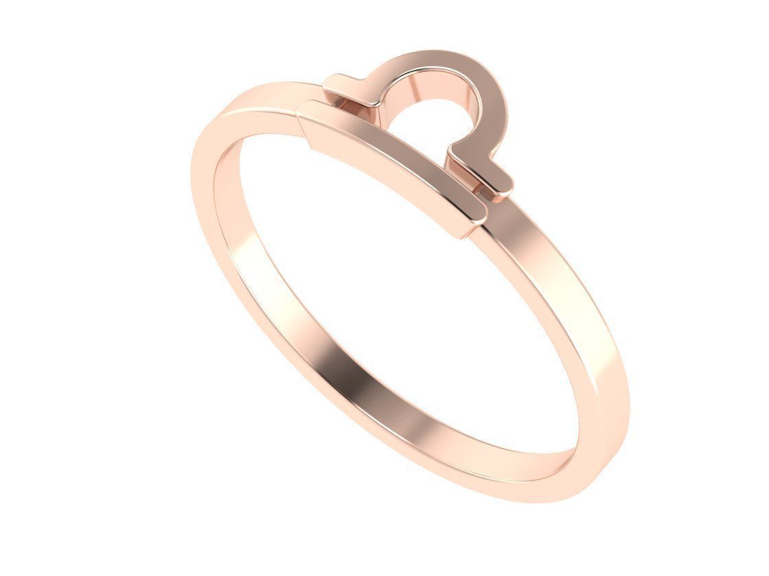 Libra ring zodiac 3D print model_12