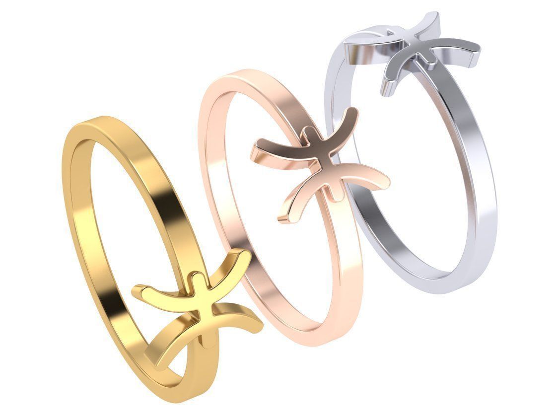 fish ring zodiac 3D print model_9