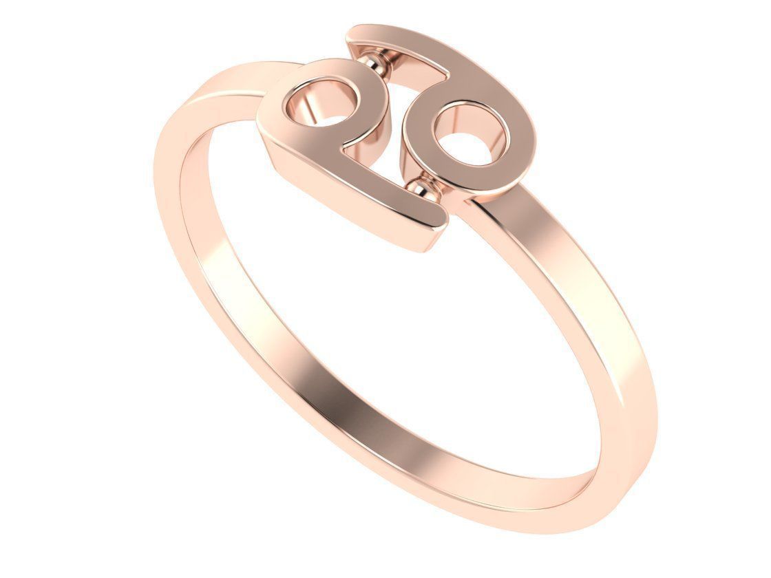 Crayfish ring zodiac 3D print model_2