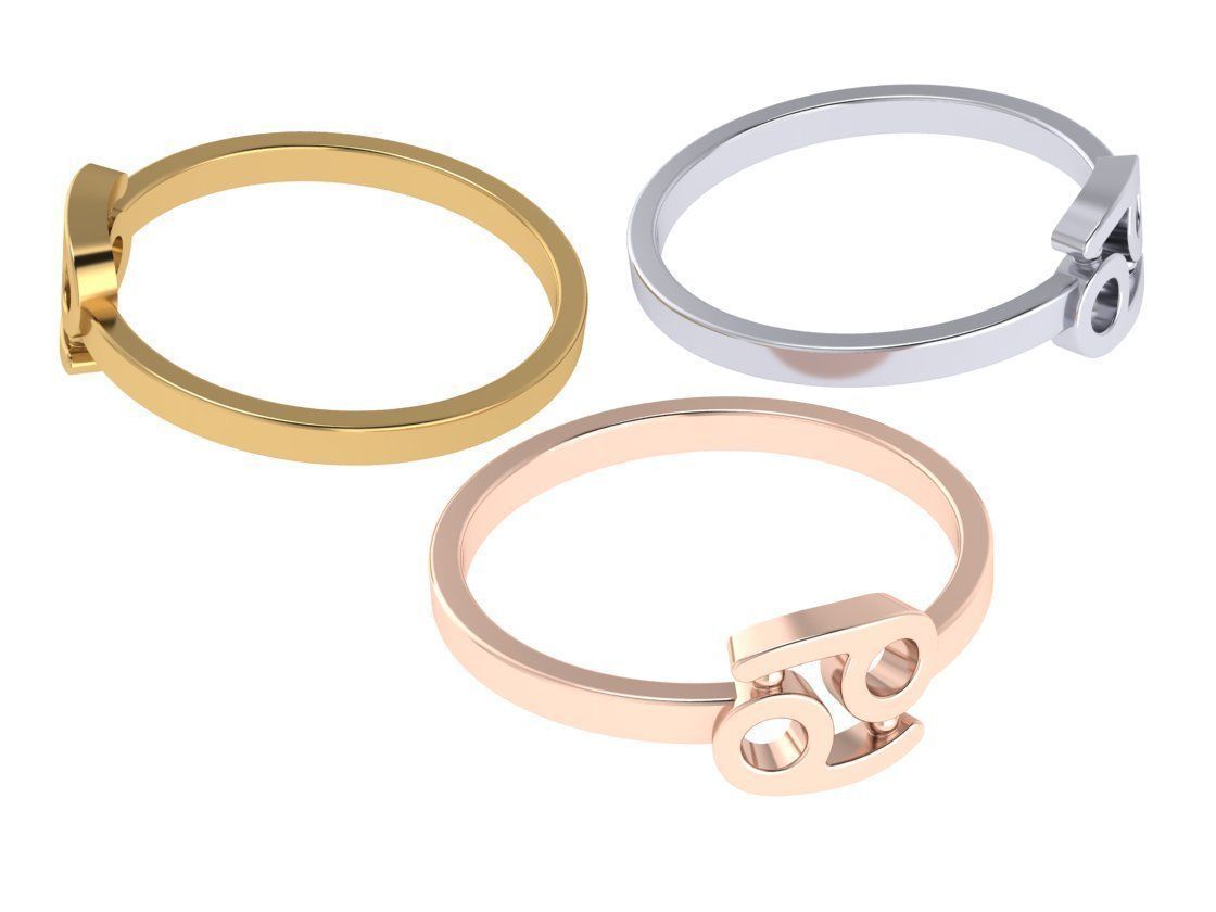 Crayfish ring zodiac 3D print model_10