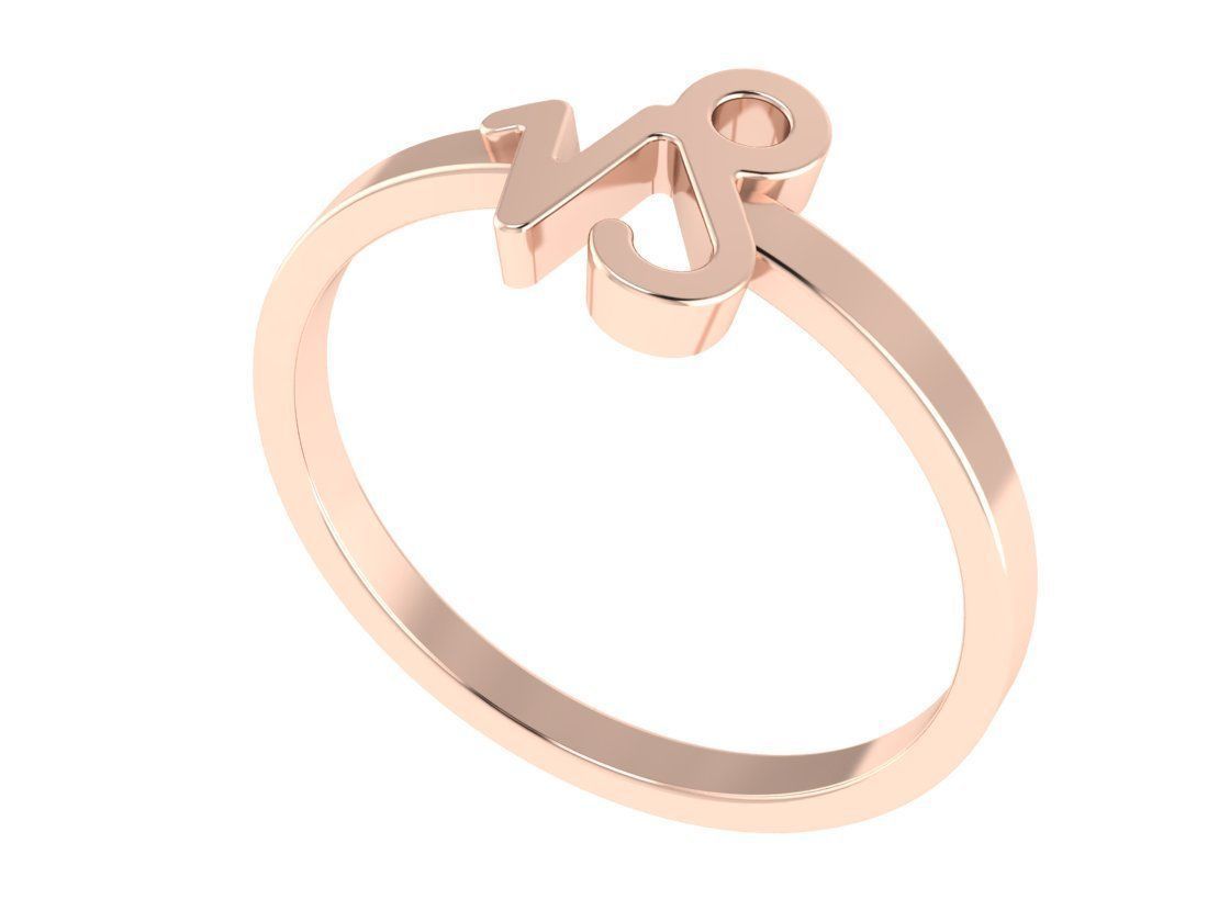 Capricorn ring zodiac 3D print model_11