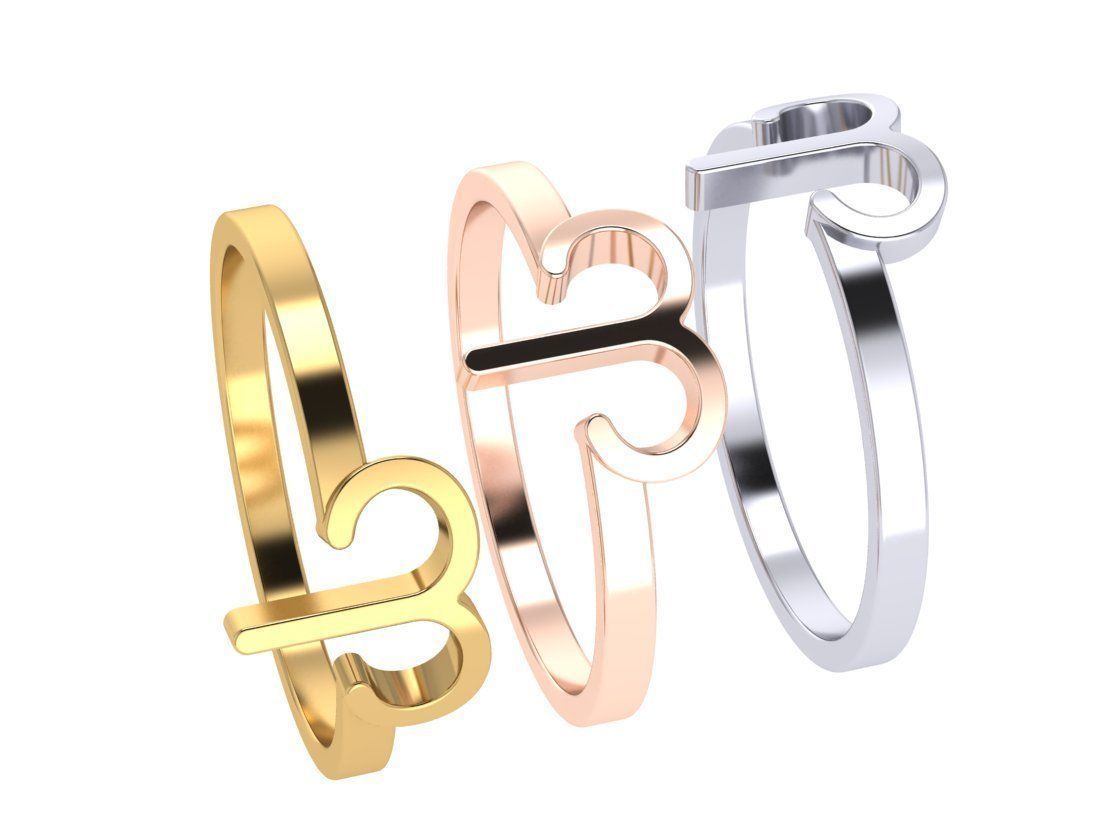 Aries ring zodiac 3D print model_4