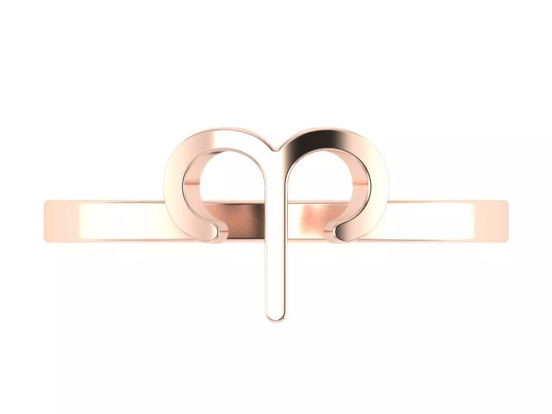 Aries ring zodiac 3D print model_0