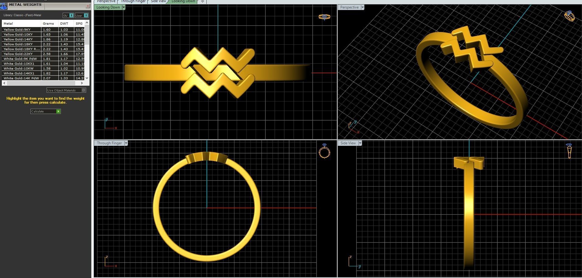 Aquarius ring zodiac 3D print model_3