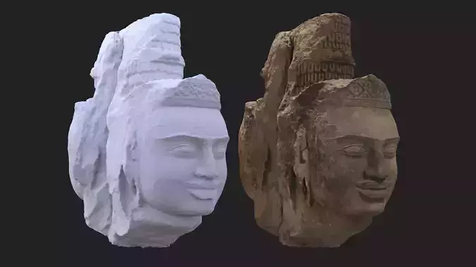 Brahma heads Cambodia Angkorian artifacts 3D Scan 3D model
