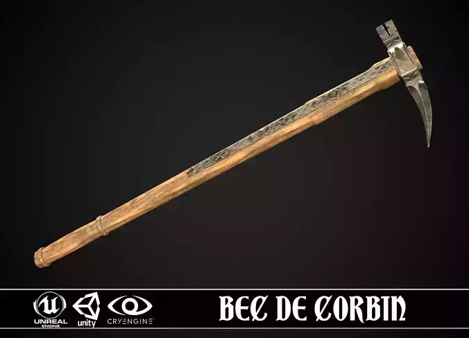 Bec de corbin  01 Low-poly 3D model