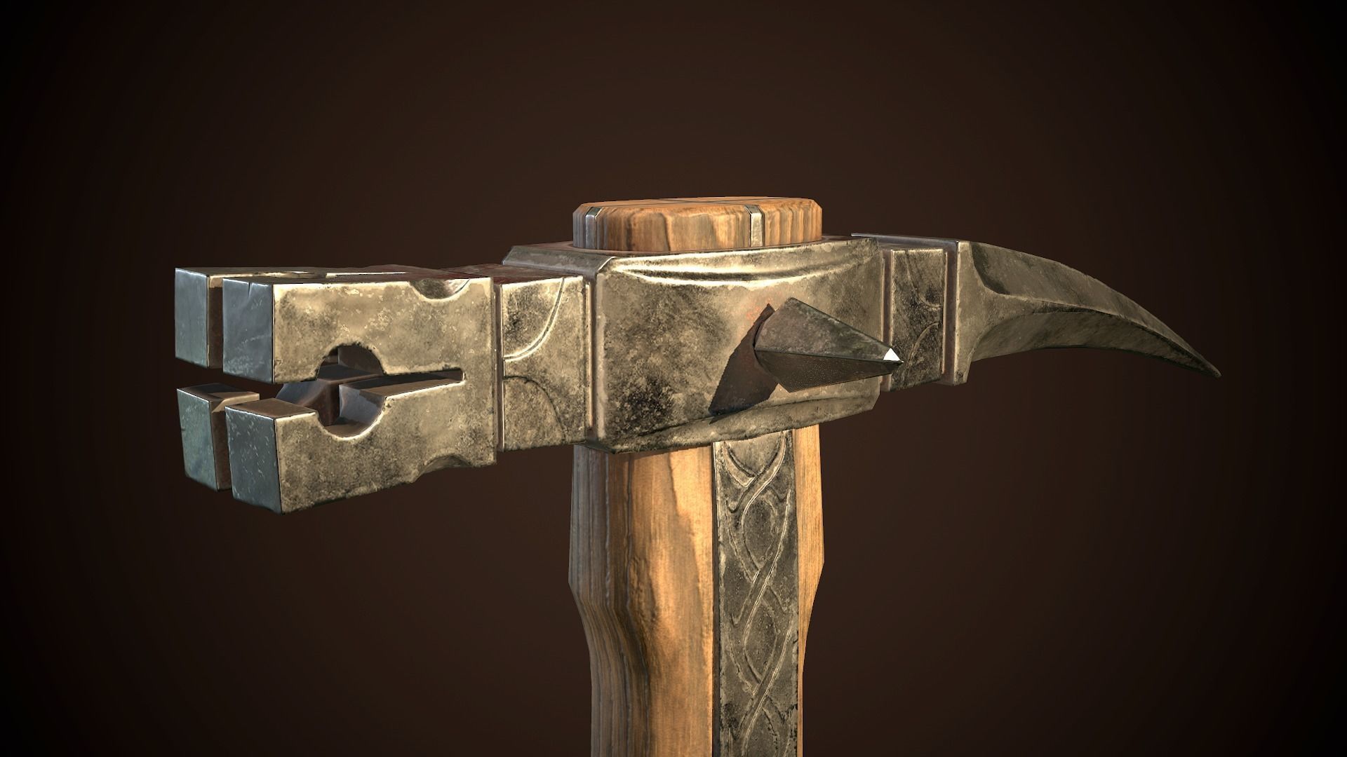 Bec de corbin 01 Low-poly 3D model_3