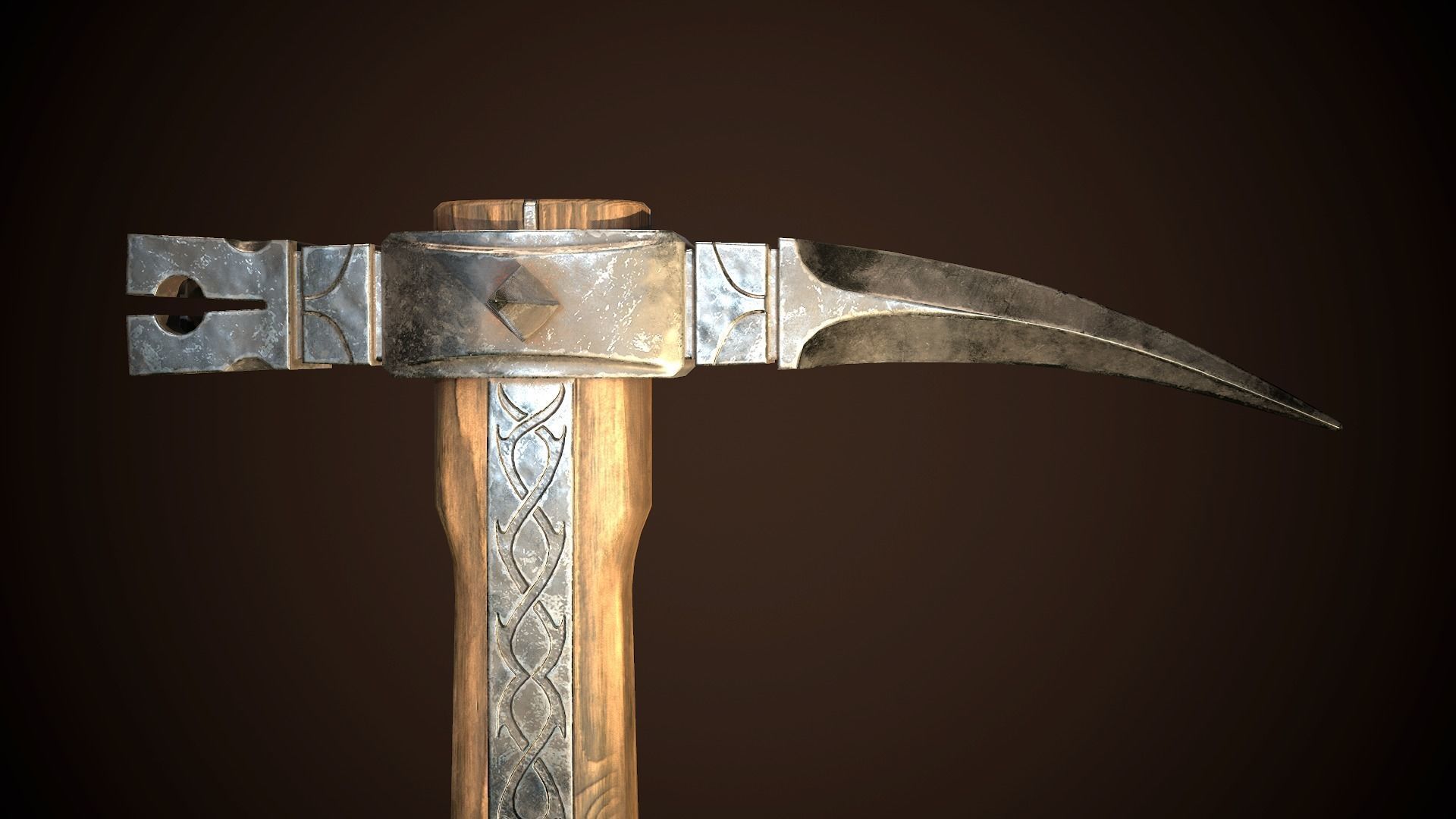 Bec de corbin 01 Low-poly 3D model_2