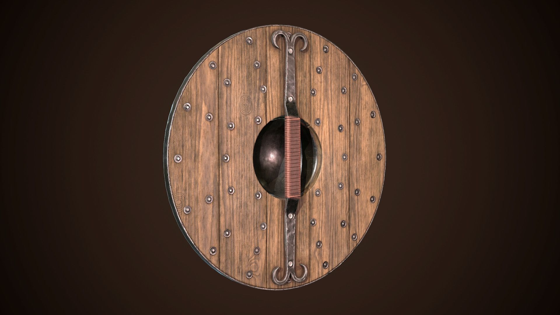 Shield Buckler 01 Low-poly 3D model_6