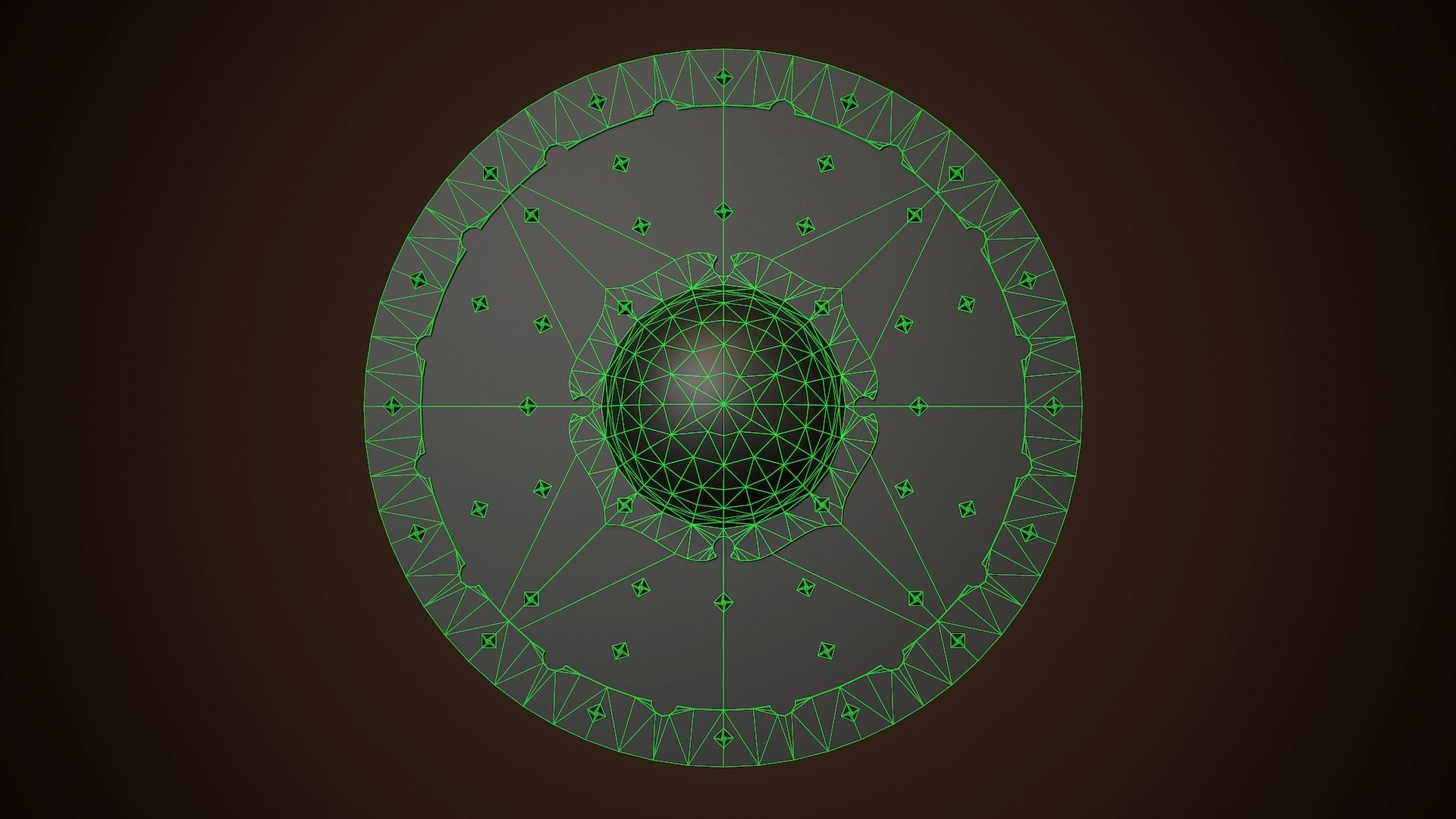 Shield Buckler 01 Low-poly 3D model_10