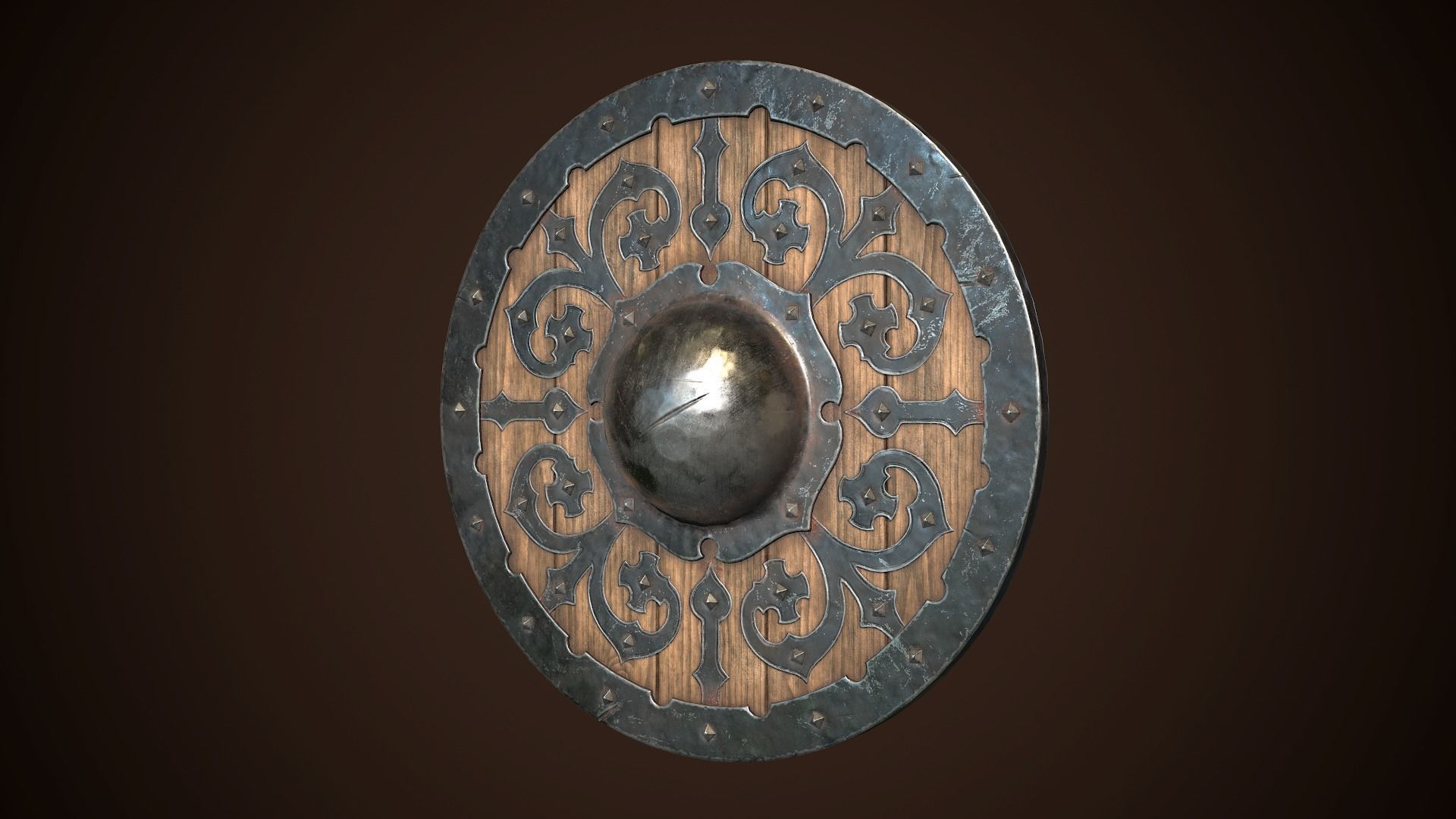 Shield Buckler 01 Low-poly 3D model_2