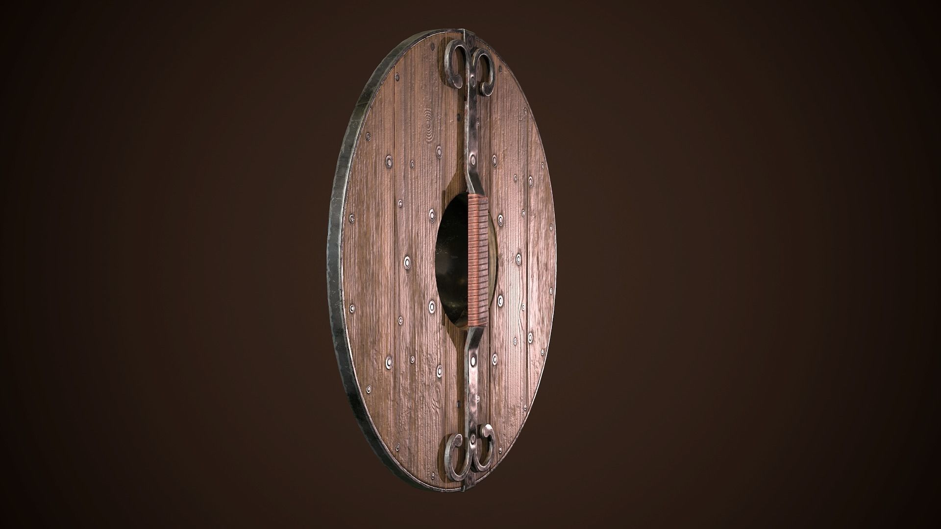 Shield Buckler 02 Low-poly 3D model_6