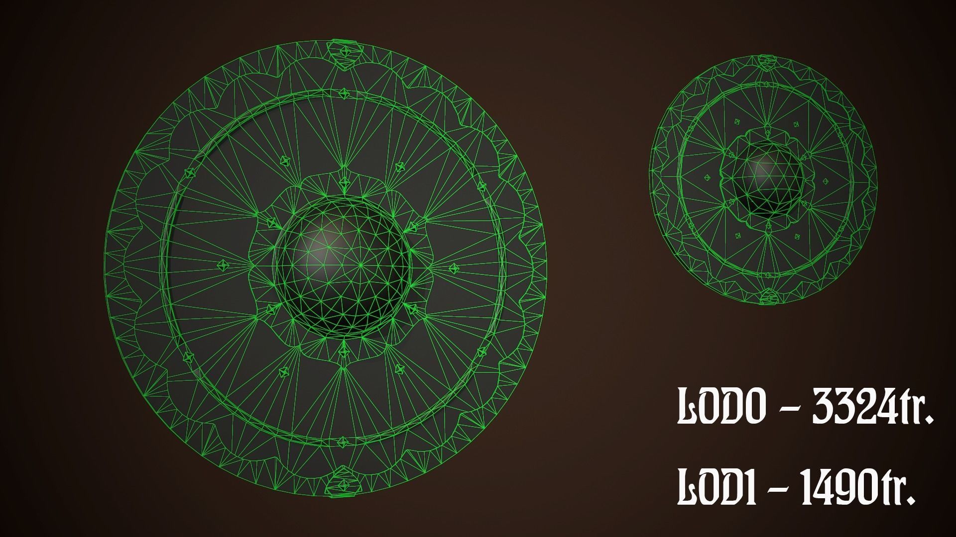 Shield Buckler 02 Low-poly 3D model_10