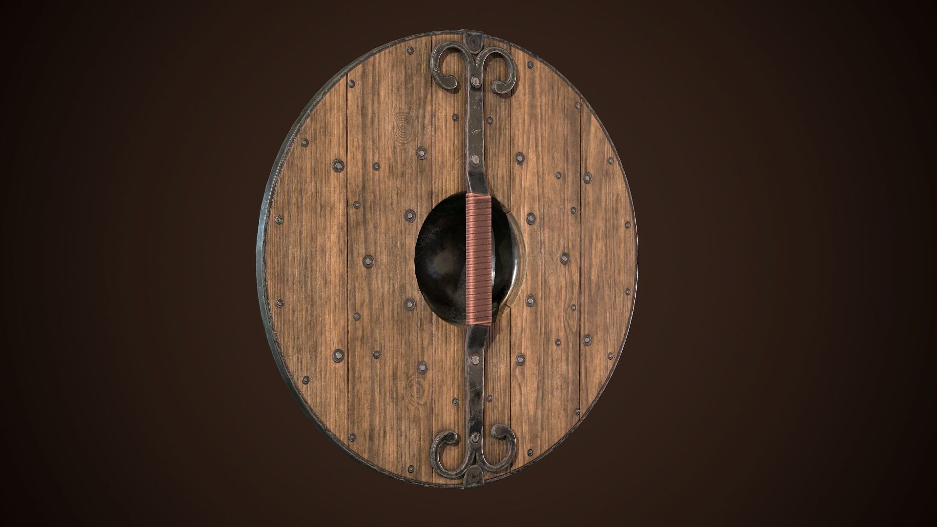 Shield Buckler 02 Low-poly 3D model_7