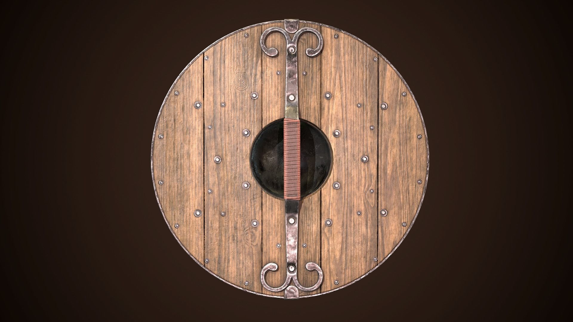 Shield Buckler 02 Low-poly 3D model_8