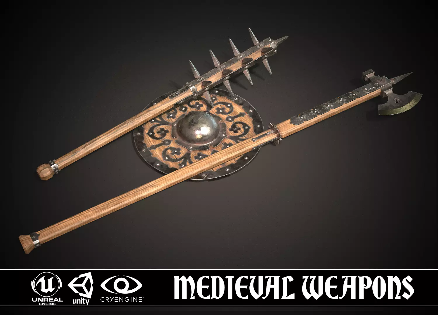 Medieval weapons set01 3D Model Collection_0