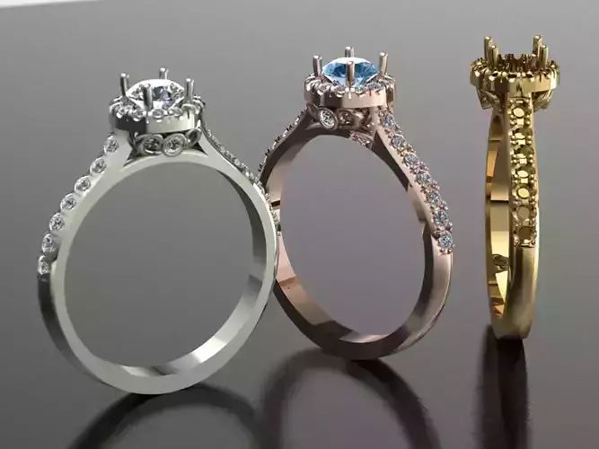 wedding ring solitairen 3d model