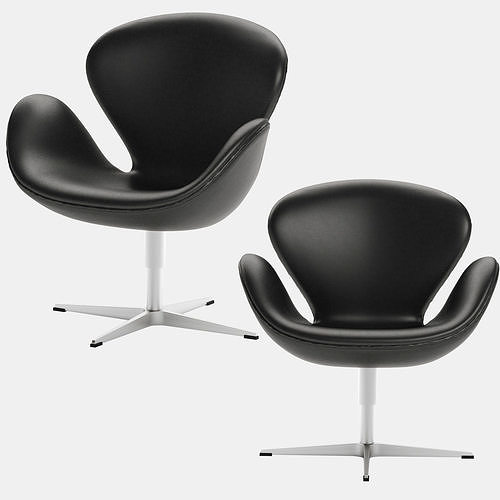 SWAN Chair Arne Jacobsen Fritz Hansen Black 3D model