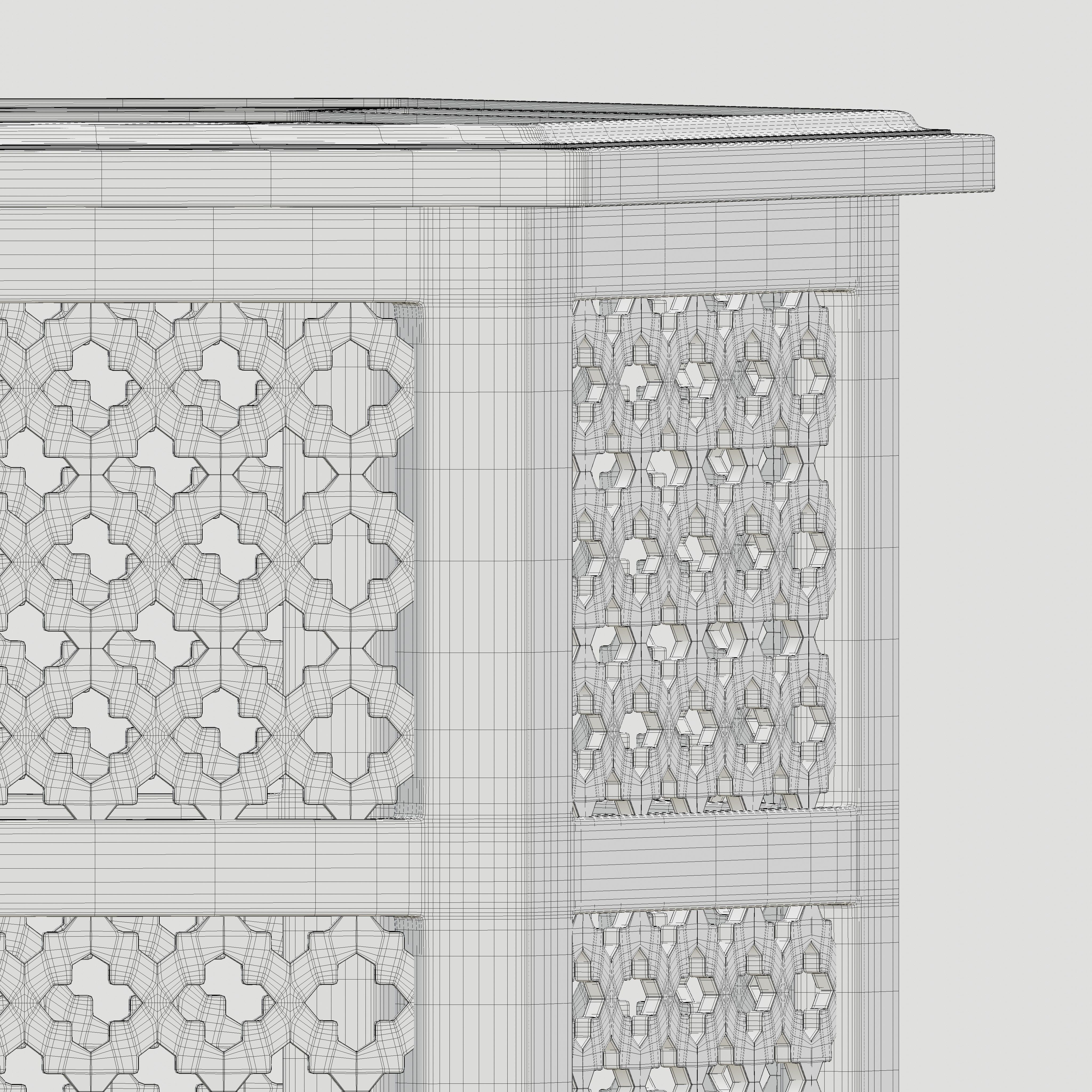 Hexagonal ornate Moroccan table 03 3D model_6