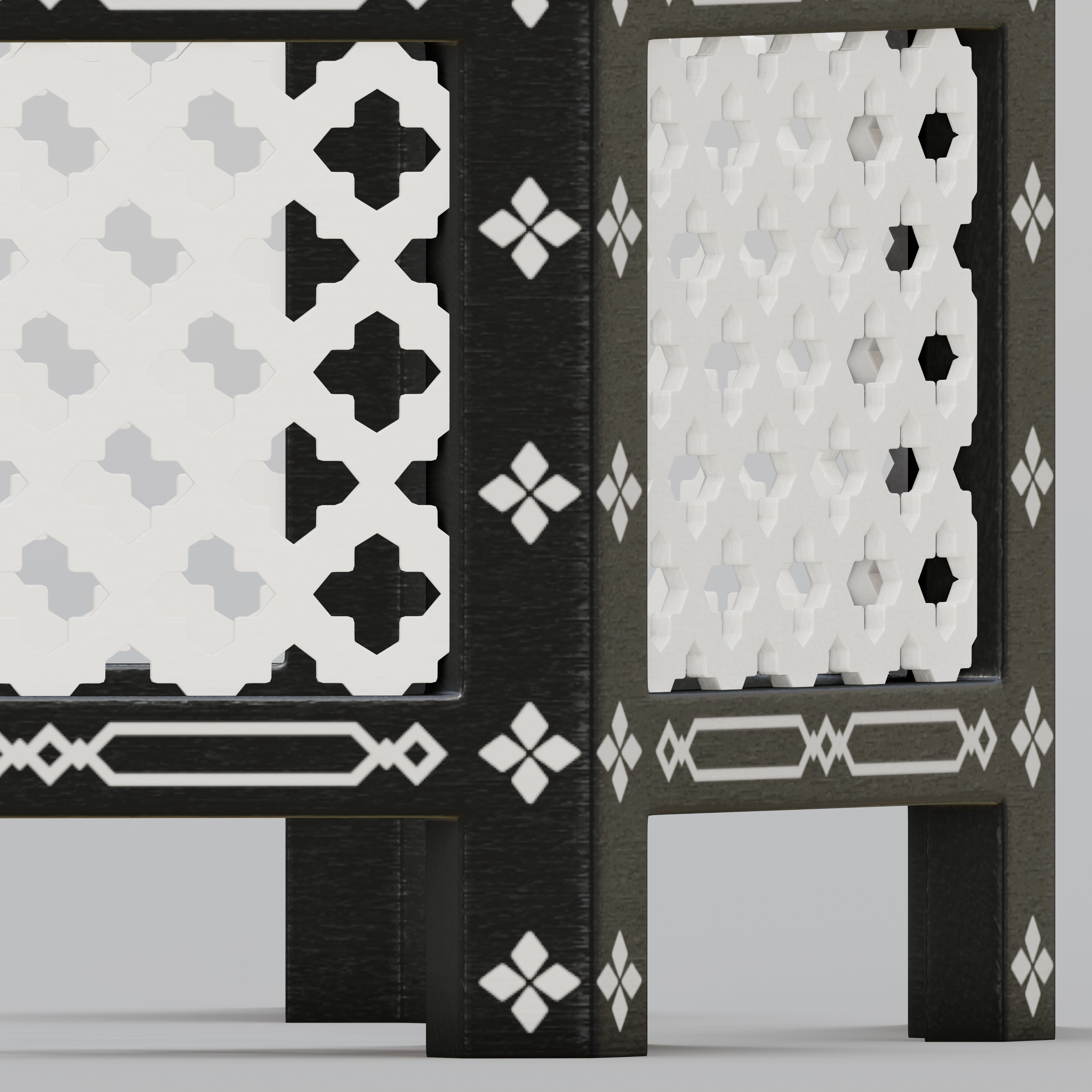 Hexagonal ornate Moroccan table 03 3D model_3
