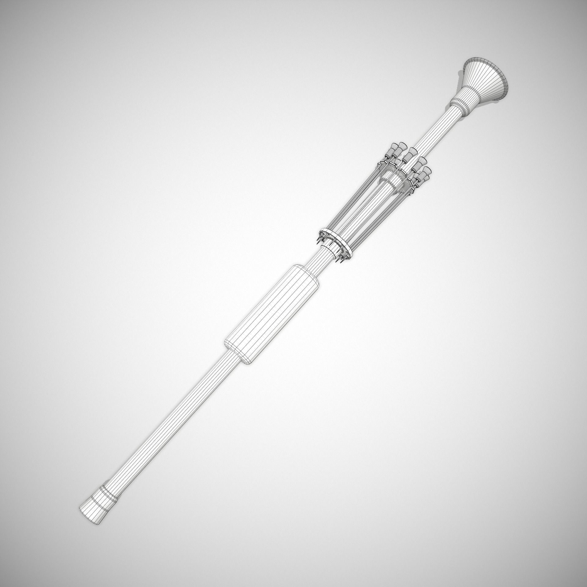 Small Hunting Blowgun Low-poly 3D model_9