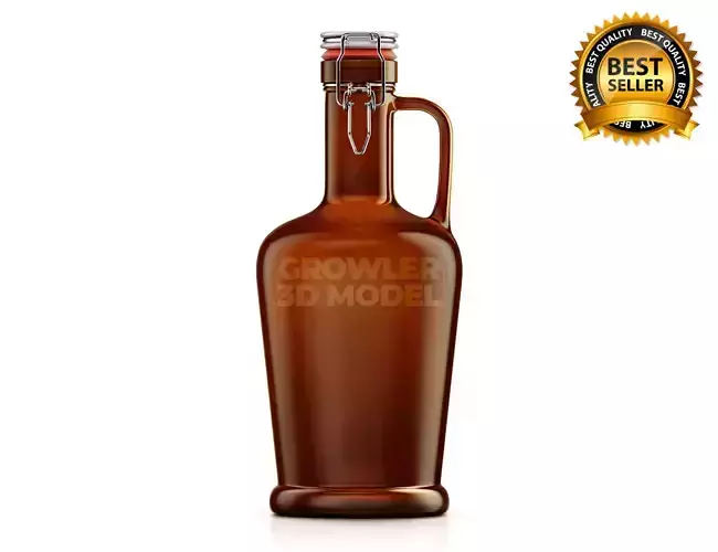 Growler 3d model stainless steel tank