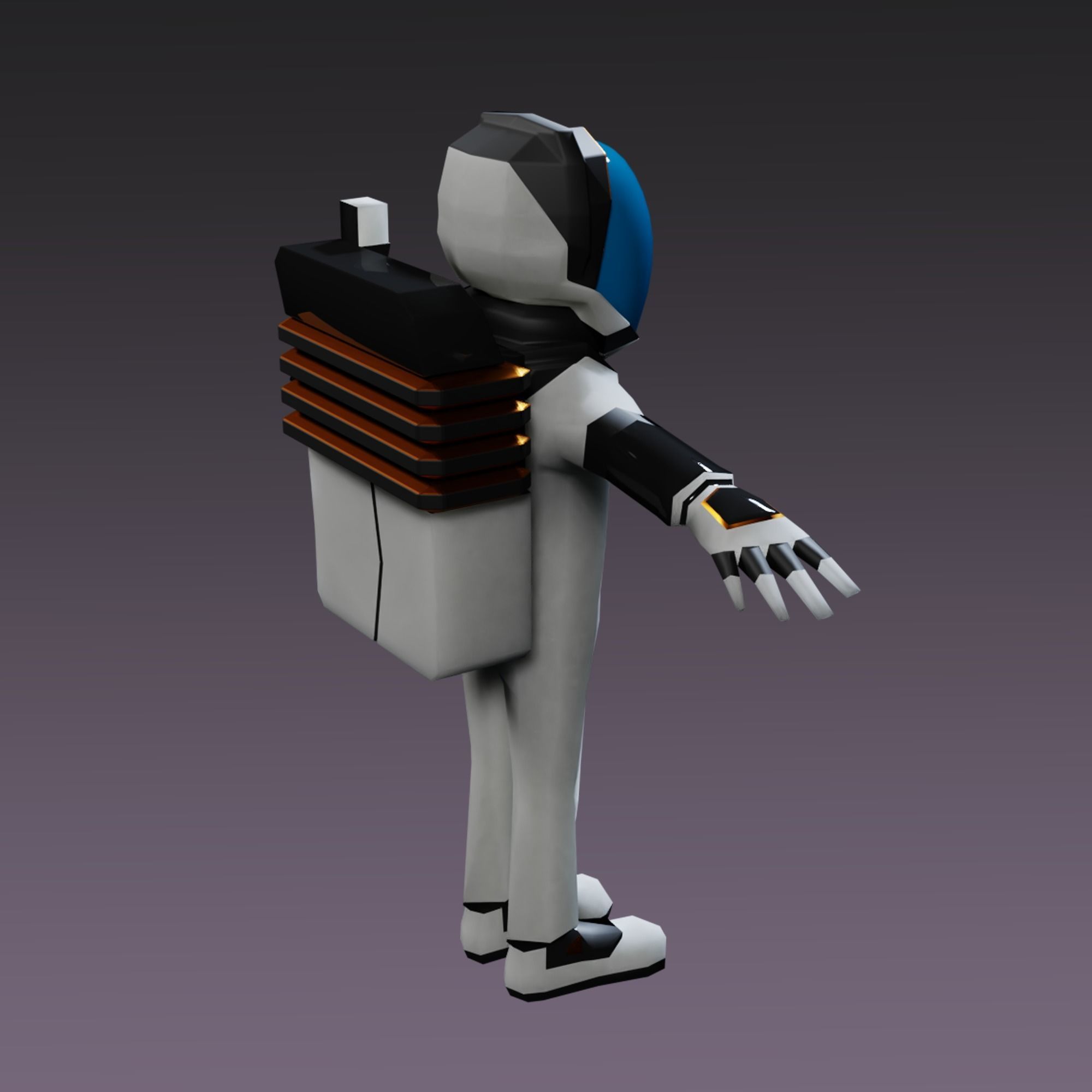 Stylized Astronaut Low-poly 3D model_4