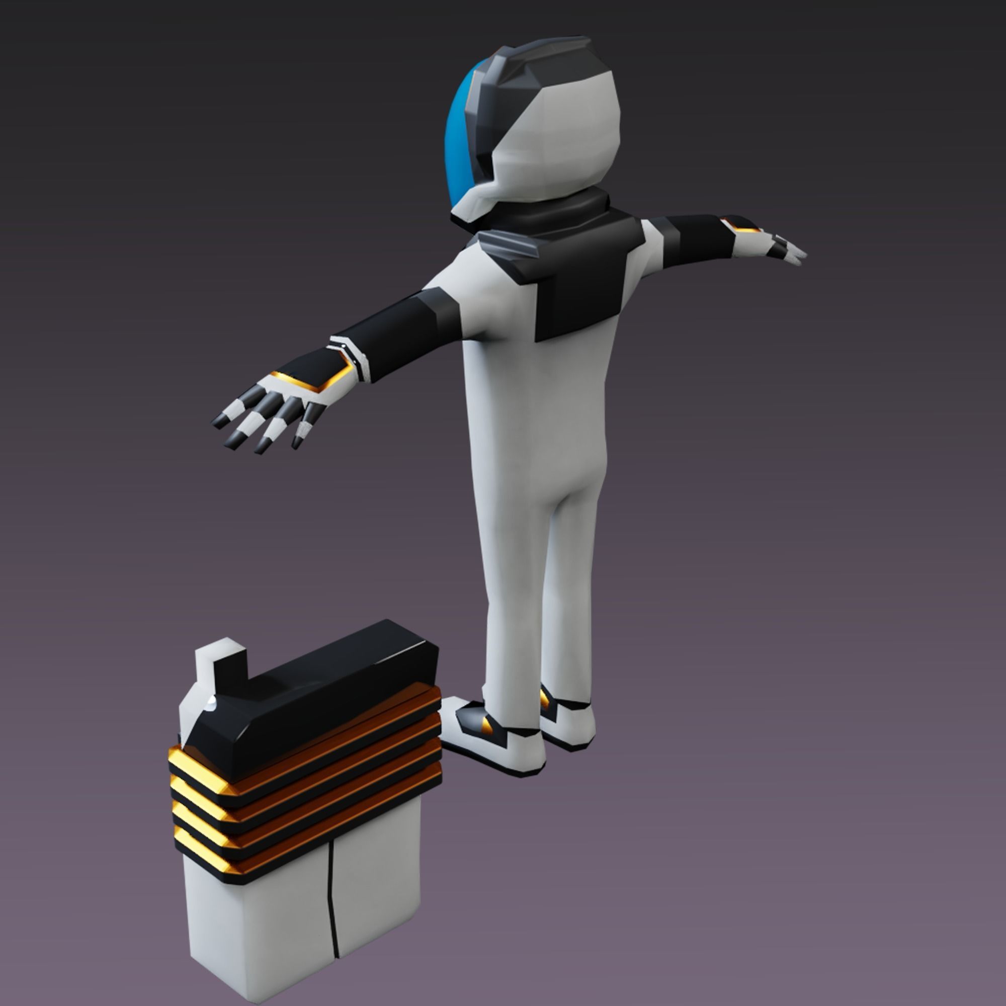 Stylized Astronaut Low-poly 3D model_6