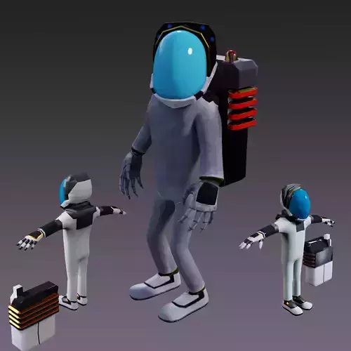 Stylized Astronaut Low-poly 3D model