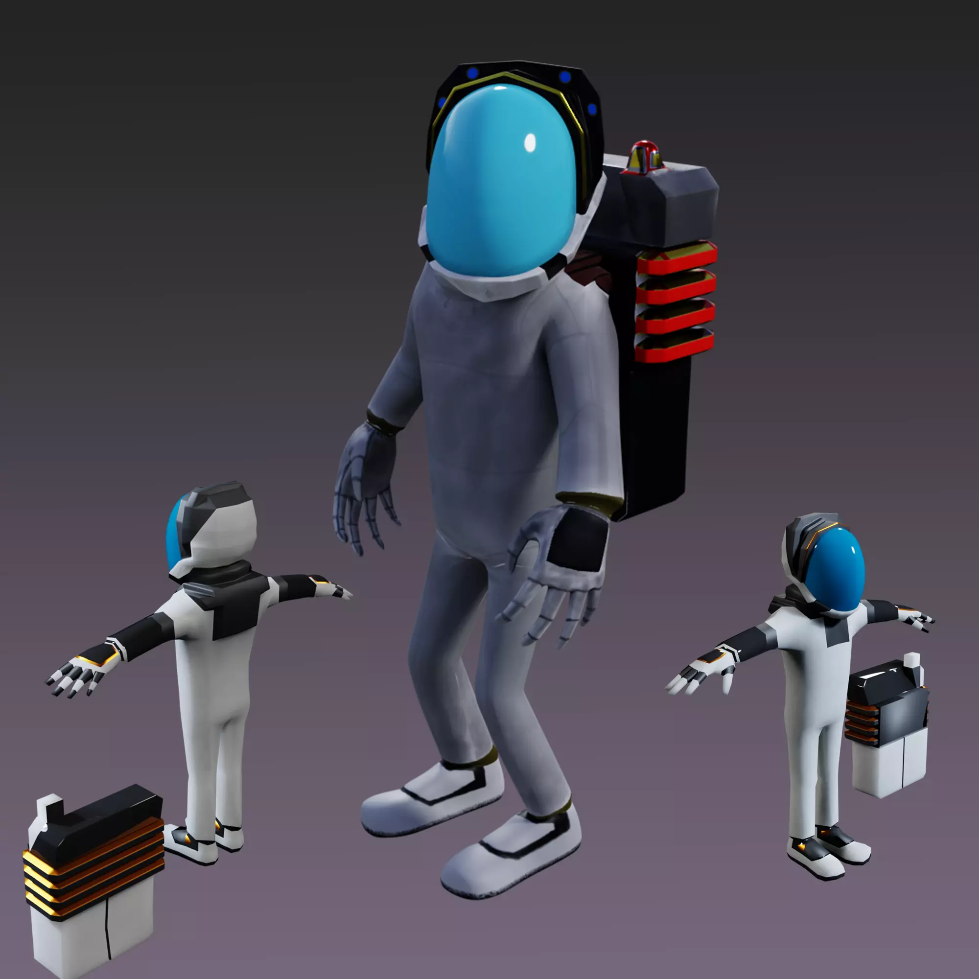 Stylized Astronaut Low-poly 3D model_0