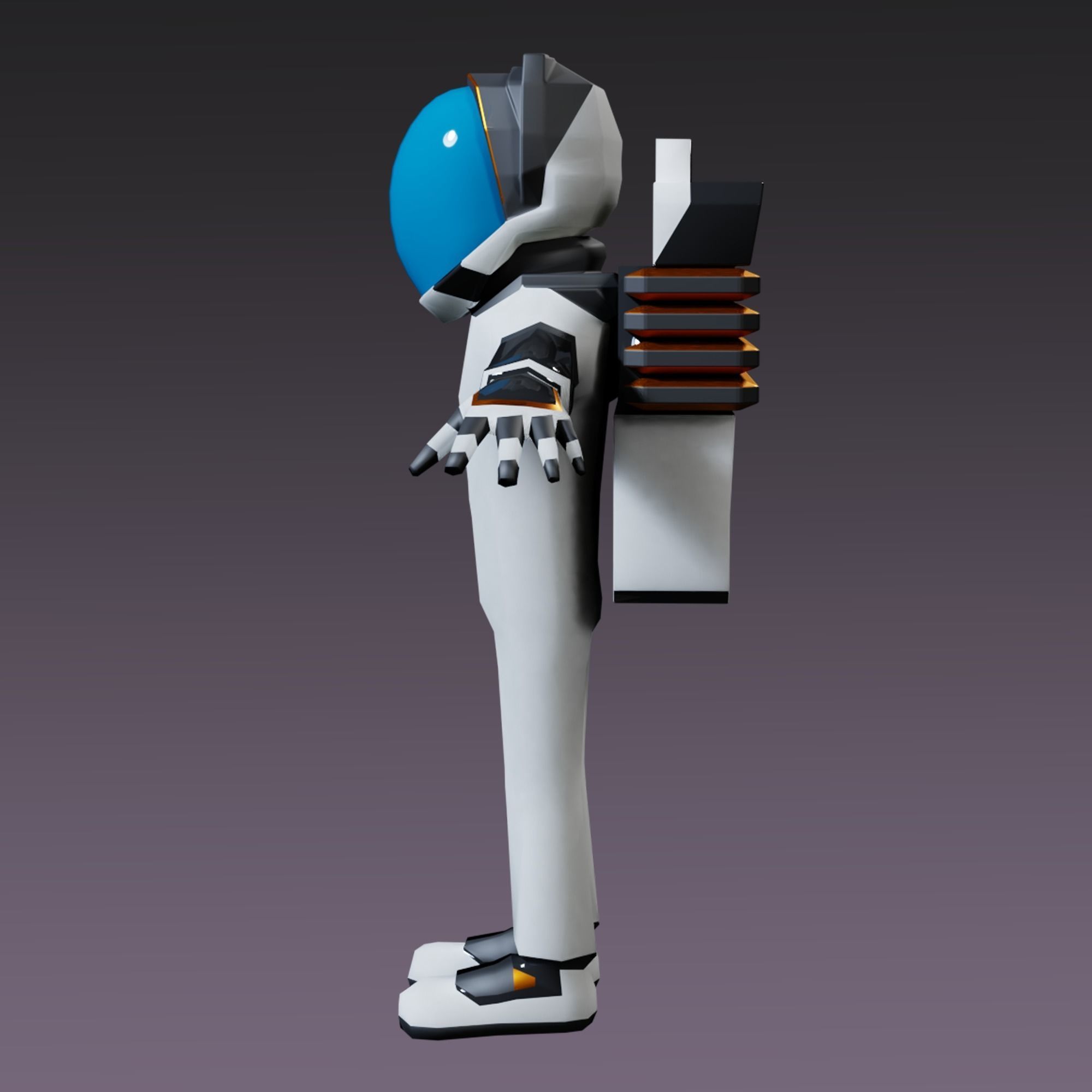 Stylized Astronaut Low-poly 3D model_5